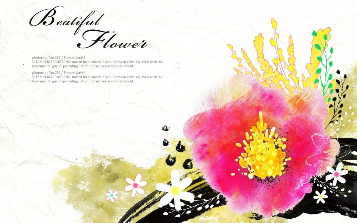 韩国手绘花朵图片大全