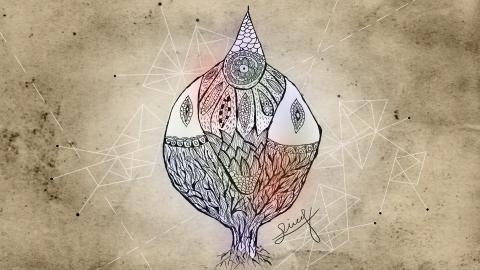 手绘人脸面具图片