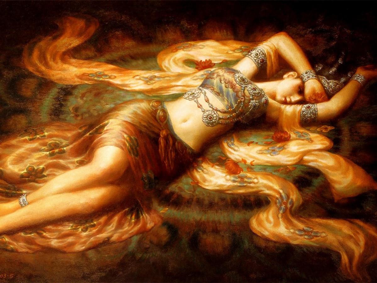 精美女性油画图片