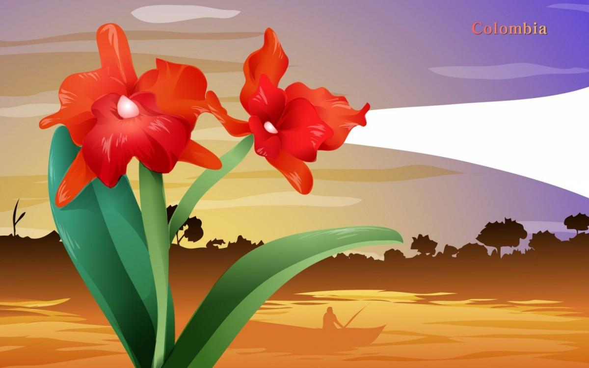 各国国花手绘图片