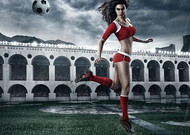 2014世界杯足球美女图片