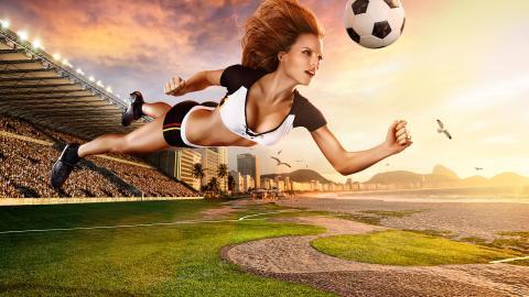 2014世界杯足球美女图片