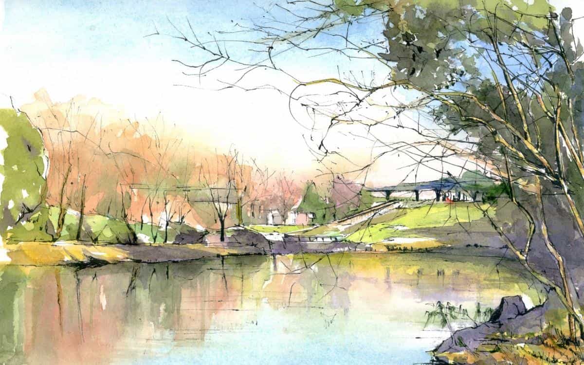 日本画师小森裕三水彩风景画