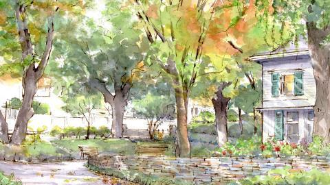 日本画师小森裕三水彩风景画