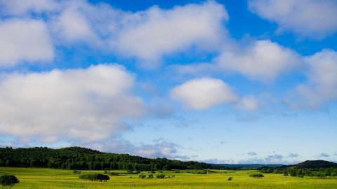 草原上的蓝天白云图片