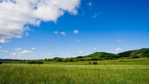 草原上的蓝天白云图片