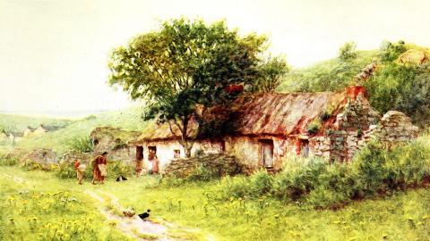 乡村风景水彩画图片