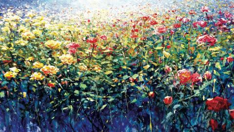 色彩丰富的油画花卉图片