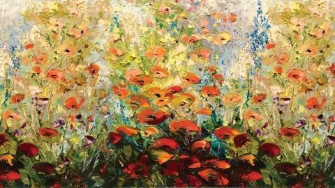 色彩丰富的油画花卉图片