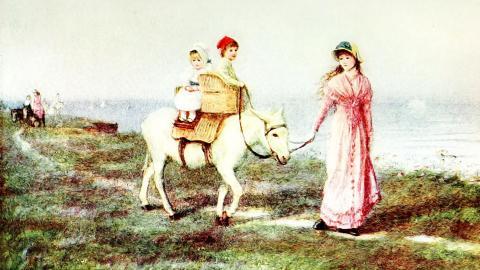 乡村风景水彩画图片