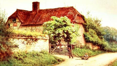 乡村风景水彩画图片