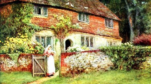 乡村风景水彩画图片