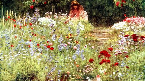 乡村风景水彩画图片