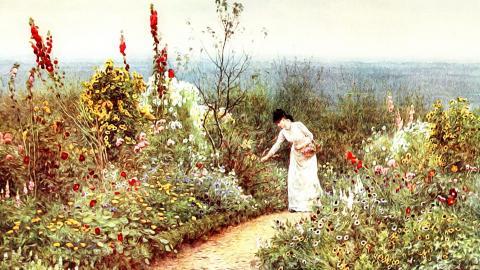 乡村风景水彩画图片