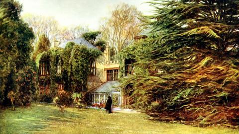 乡村风景水彩画图片