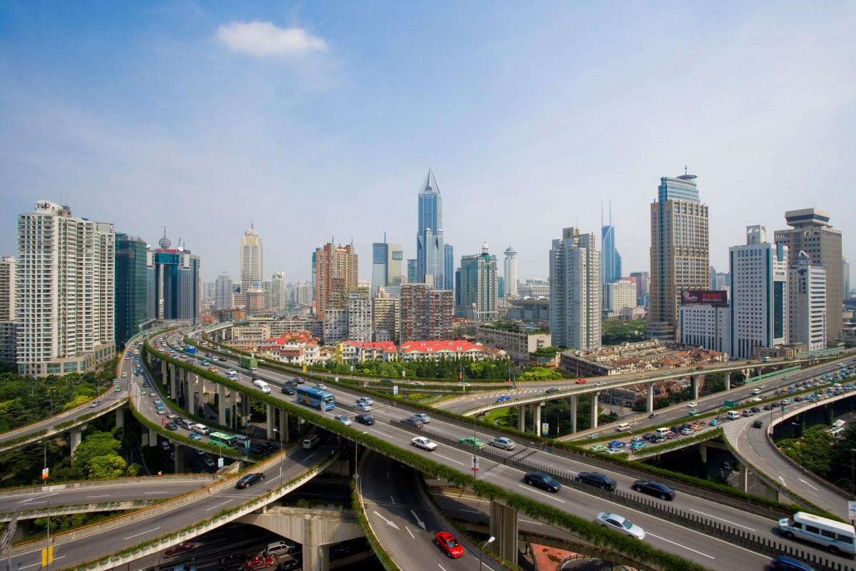 壮观的上海高架桥(立交桥)图片