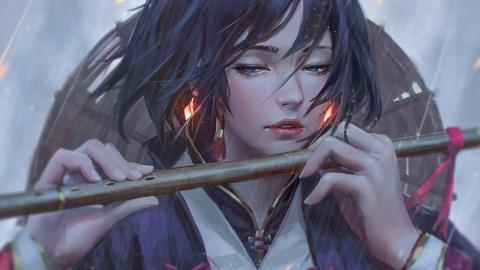 逼真手绘美女图片