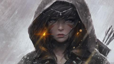 逼真手绘美女图片