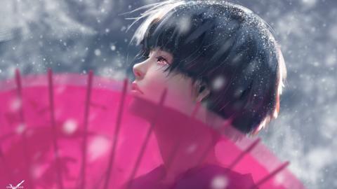 逼真手绘美女图片