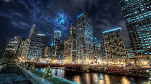 美国芝加哥城市建筑风景图片