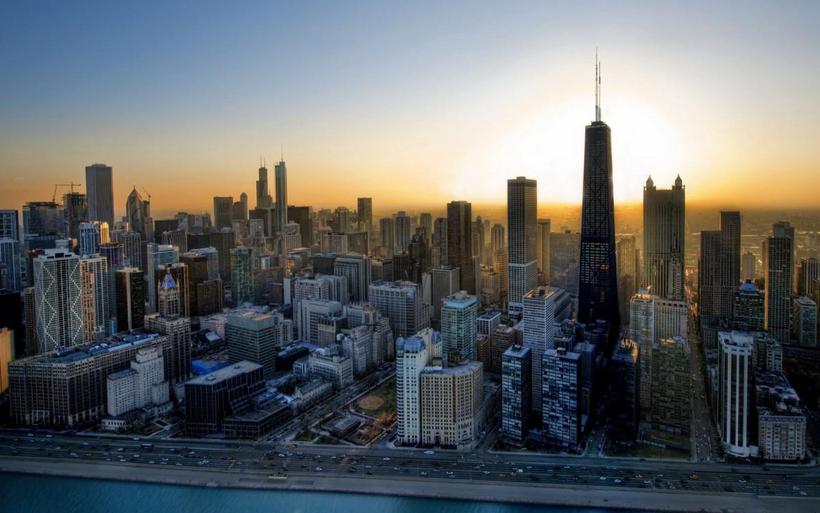 美国芝加哥城市建筑风景图片