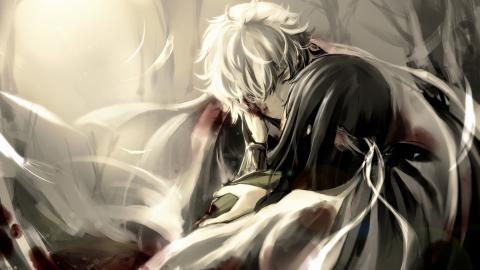 动漫情侣亲吻图片