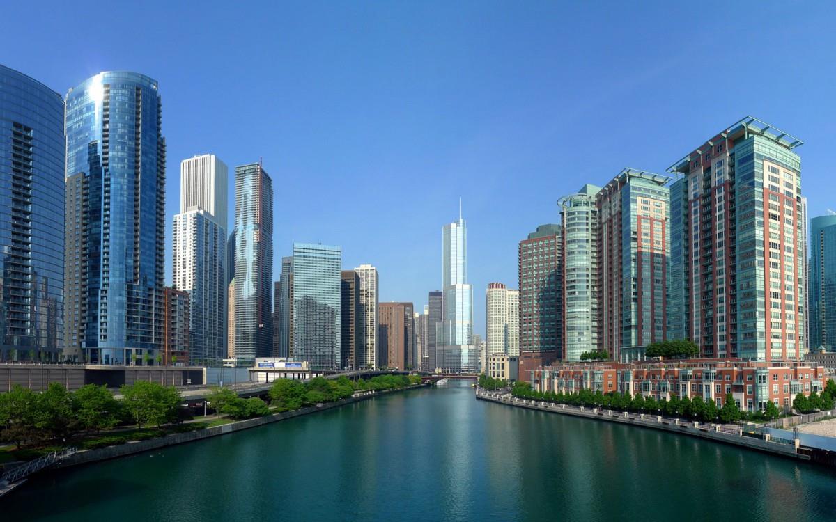 美国芝加哥城市建筑风景图片