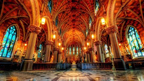 欧洲教堂室内建筑图片