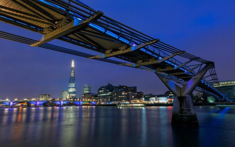 伦敦千禧桥夜景图片