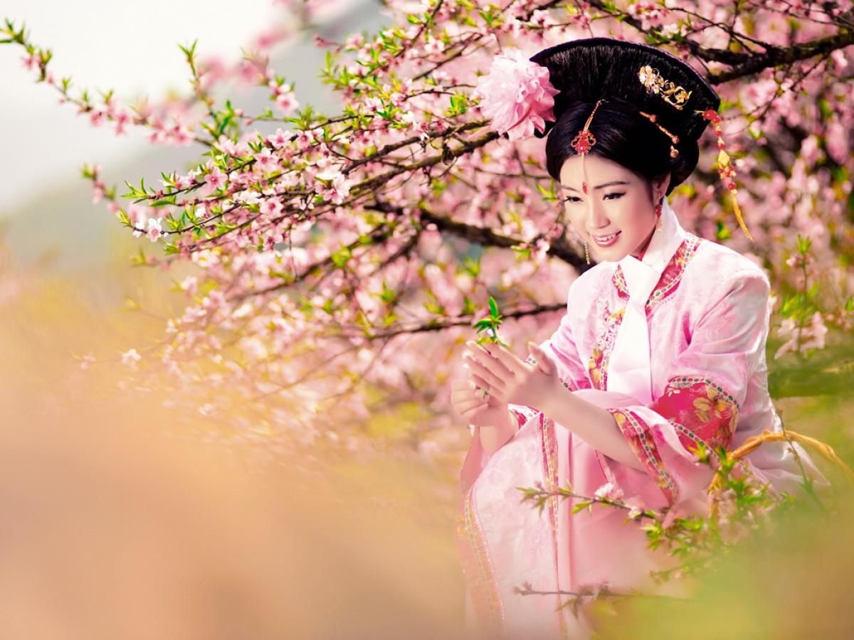 古典琵琶美女图片