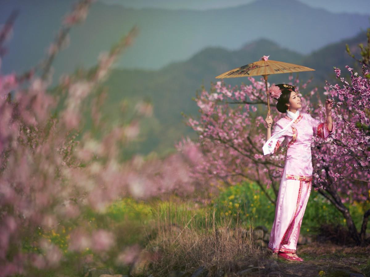 古典琵琶美女图片