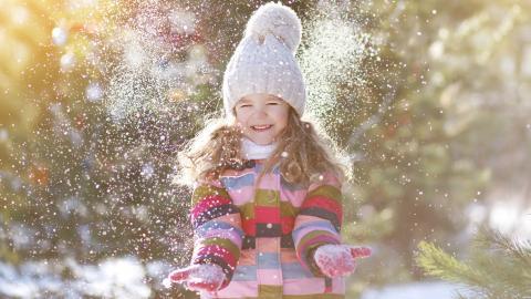 冬季雪地上嬉戏玩耍图片