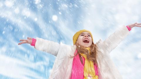 冬季雪地上嬉戏玩耍图片