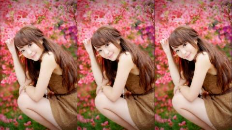 花海中的妩媚清纯女孩黄诗思图片