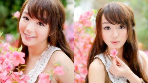 花海中的妩媚清纯女孩黄诗思图片