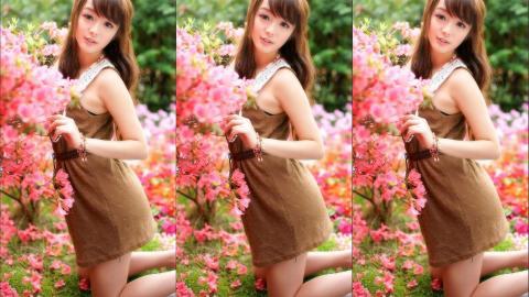 花海中的妩媚清纯女孩黄诗思图片