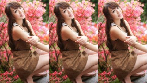 花海中的妩媚清纯女孩黄诗思图片