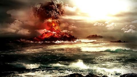 壮观的火山喷发图片