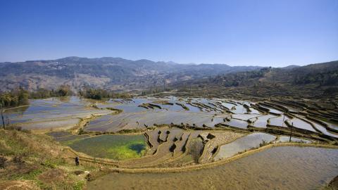 大山里无尽的梯田风光