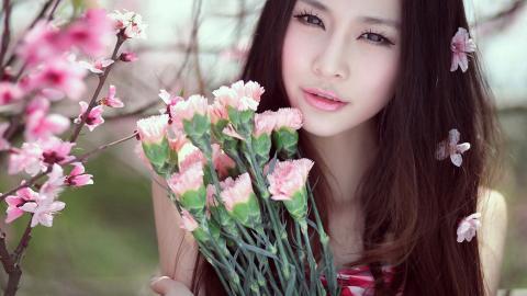 娇美似花女孩图片