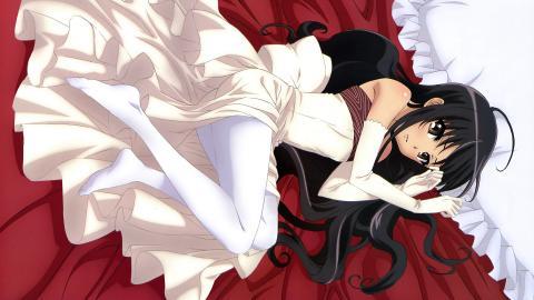 黑长直动漫少女图片