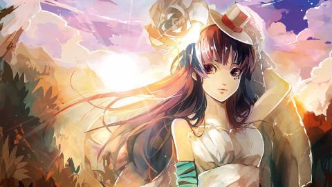 黑长直动漫少女图片