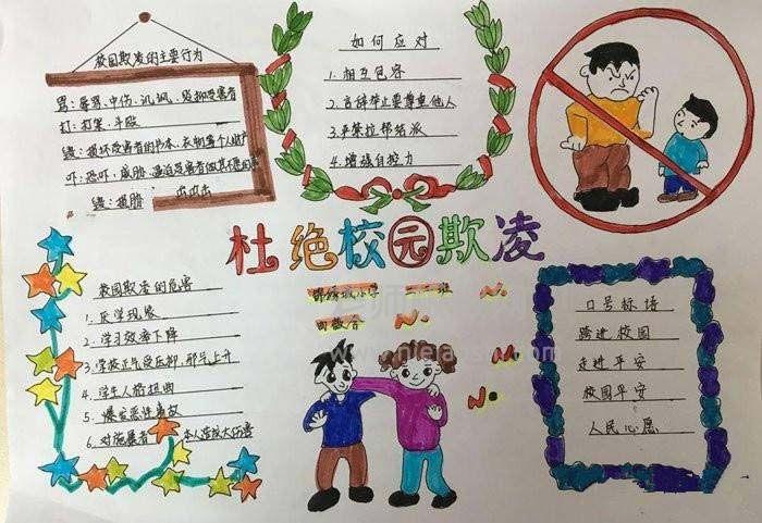杜绝校园欺凌·保护少年手抄报-校园安全手抄报 10张安全手抄报