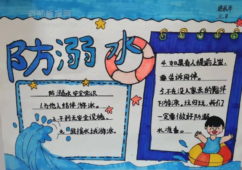 小学生防溺水手抄报-简单好看一学就会-收藏吧！ 16张防溺水手抄报