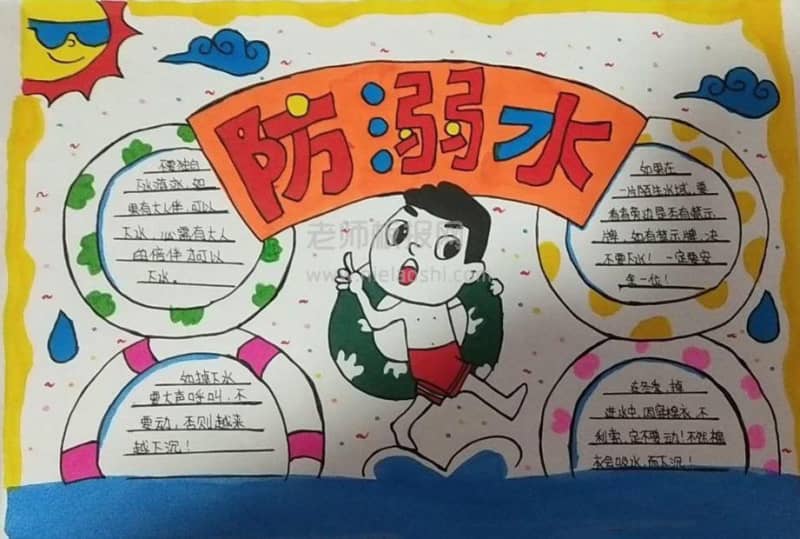 防溺水手抄报图片 9张防溺水手抄报