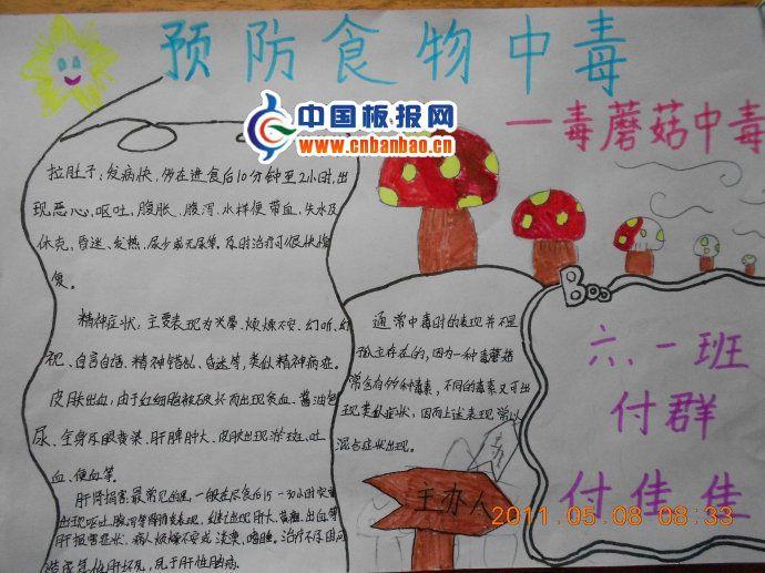 预防食物中毒手抄报图片-毒蘑菇中毒 10张食品安全手抄报