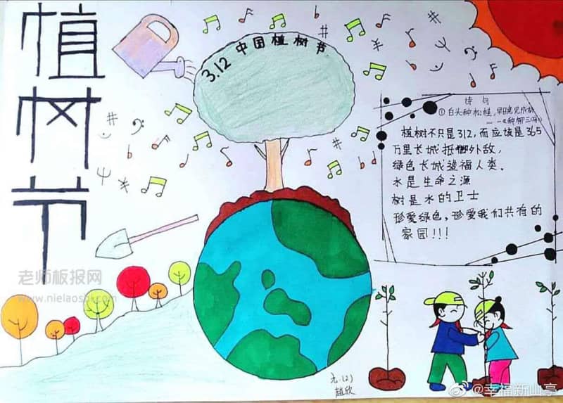 水是生命之源 树是水的卫士手抄报图片 15张植树节手抄报