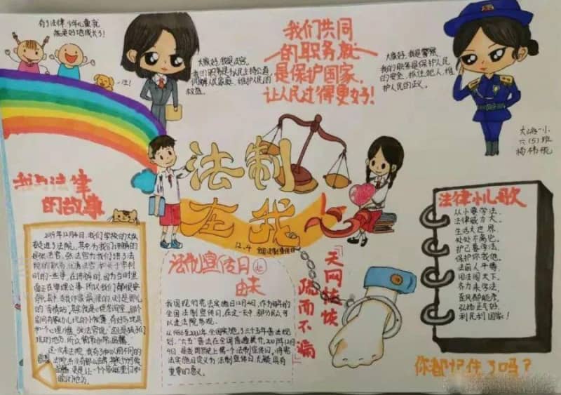 法制手抄报：法制在我心 14张法制手抄报