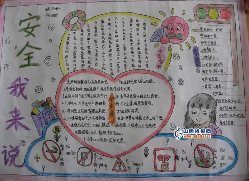 安全我来说手抄报 12张安全手抄报