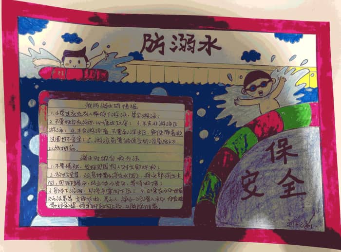 防溺水手抄报图片：如何预防溺水 9张防溺水手抄报